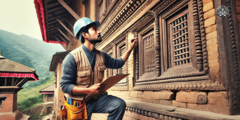 Labor Renovating an Old House in Nepal